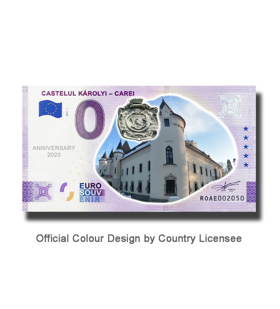 Anniversary 0 Euro Souvenir Banknote Castelul Karolyi Carei Colour Romania ROAE 2021-1