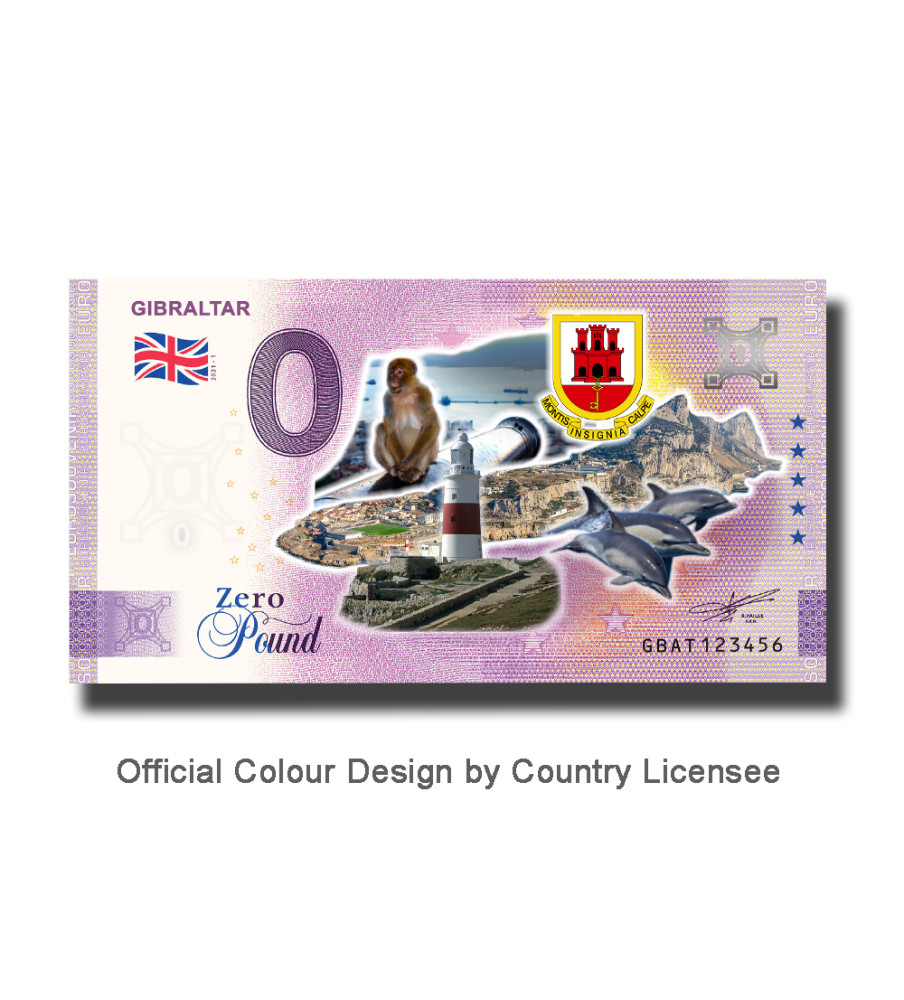 0 Pound Banknote Gibraltar Colour United Kingdom GBAT 2021-1
