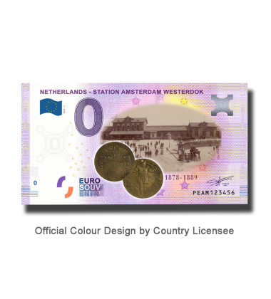0 Euro Souvenir Banknote Westerdok Colour Netherlands PEAM 2019-1