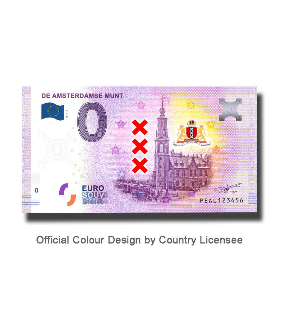 0 Euro Souvenir Banknote Amsterdamse Munt Colour Netherlands PEAL 2019-1