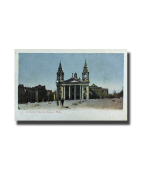 Malta Postcard Vincenzo Galea St Publio Church New Unappropriated Undivided Back