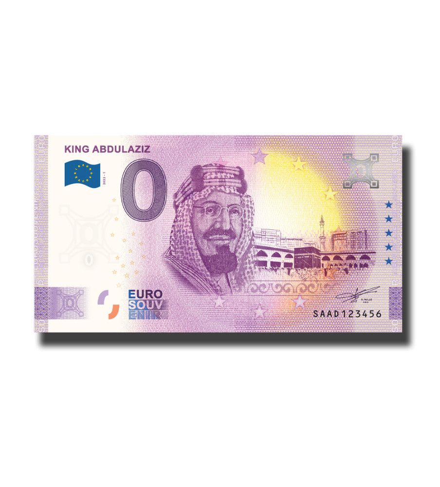 0 Euro Souvenir Banknote King Abdulaziz Saudi Arabia SAAD 2022-1