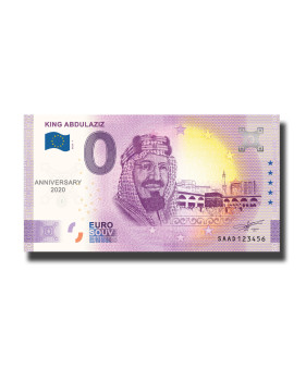 Anniversary 0 Euro Souvenir Banknote King Abdulaziz Saudi Arabia SAAD 2022-1