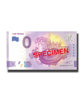 0 Euro Souvenir Banknote Las Vegas SPECIMEN USA USAK 2021-1