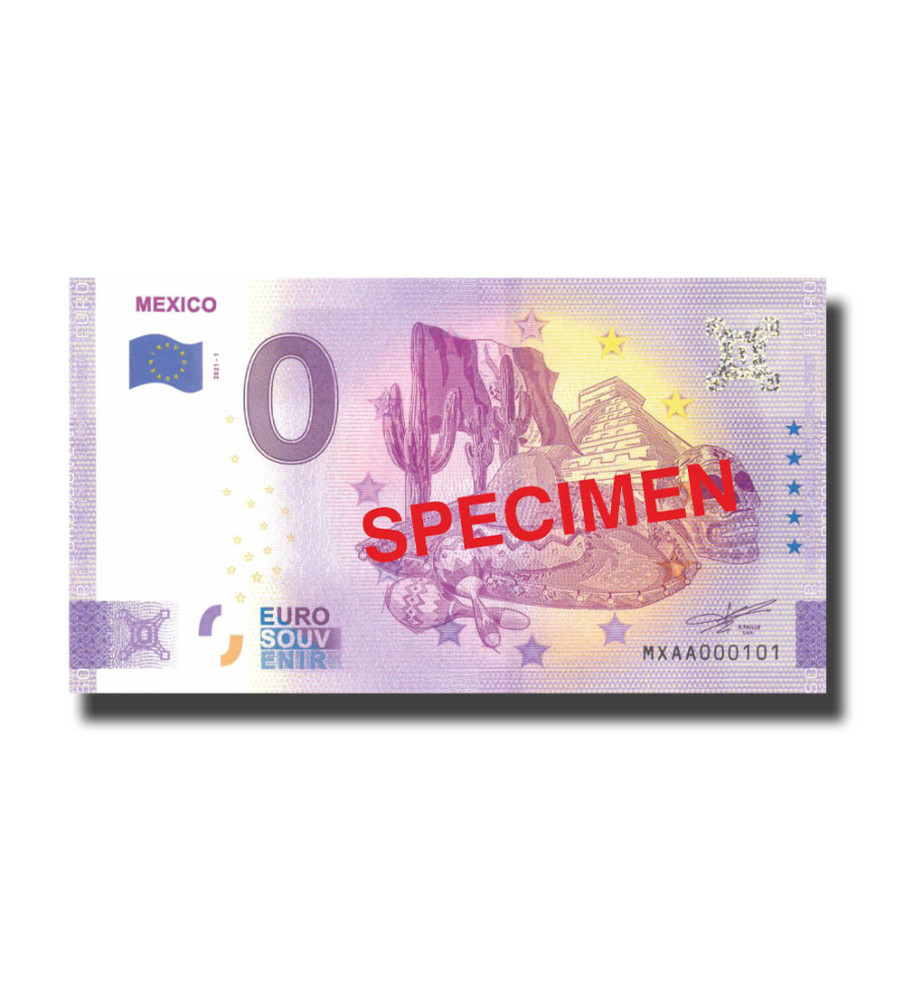 0 Euro Souvenir Banknote Mexico Colour SPECIMEN Mexico MXAA 2021-1