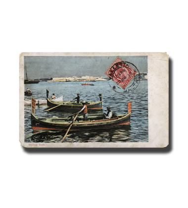 Malta Postcard Vincenzo Galea Di Antonio Maltese Boats Used Undivided Back