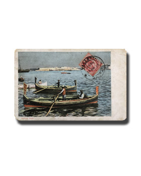 Malta Postcard Vincenzo Galea Di Antonio Maltese Boats Used Undivided Back