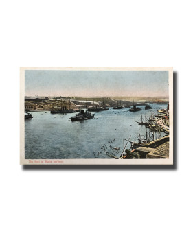 Malta Postcard Vincenzo Galea The Fleet in Harbour Unused Undivided Back