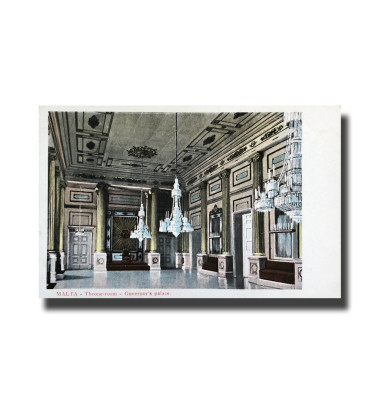 Malta Postcard Vincenzo Galea Throne Room Unused Undivided Back