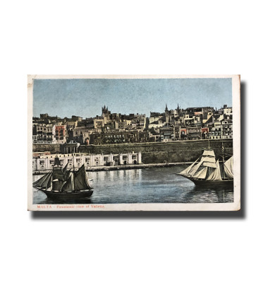 Malta Postcard Vincenzo Galea Panorama Valletta Unused Undivided Back