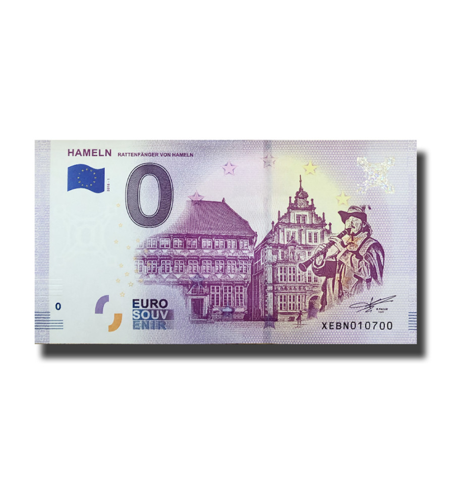 0 Euro Souvenir Banknote Hameln Germany XEBN 2018-1