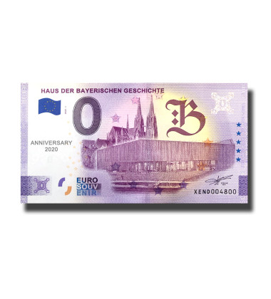 Anniversary 0 Euro Souvenir Banknote Haus Der Bayerischen Geschichte Germany XEND2020-1