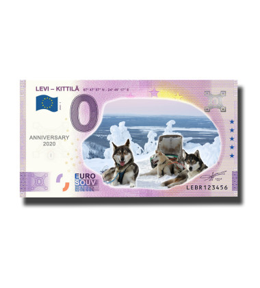 Anniversary 0 Euro Souvenir Banknote Levi-Kittila Finland LEBR 2022-1