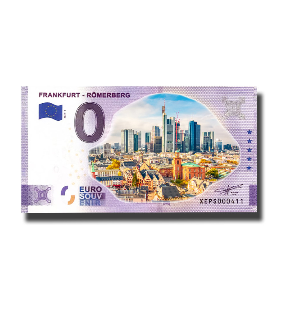 0 Euro Souvenir Banknote Frankfurt- Romerberg Colour Germany XEPS 2021-2