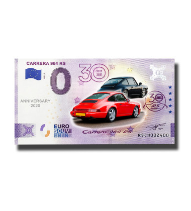 Anniversary 0 Euro Souvenir Banknote Carrera 964 RS Switzerand RSCH 2021-1