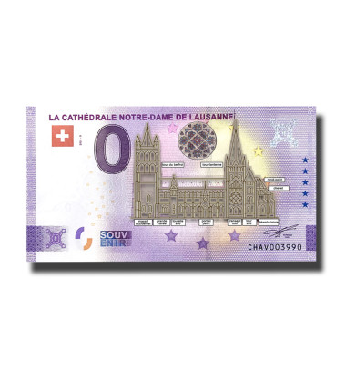 0 Euro Souvenir Banknote Notre Dame Switzerland CHAV 2021-3