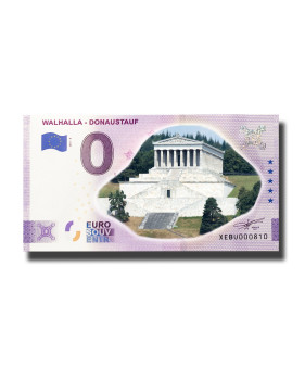 Anniversary 0 Euro Souvenir Banknote Walhala Donaustauf Germany XEBU 2021-3