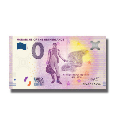 0 Euro Souvenir Banknote Monarchs of The Netherlands PEAS 2020-1