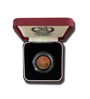 1989 Malta 25th Anniversary Independence LM100 Gold Coin PROOF Gold RARE