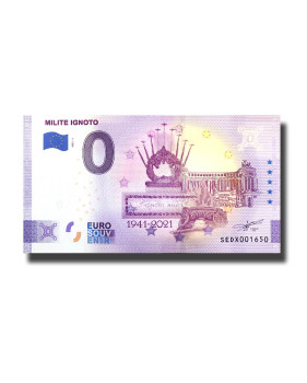 0 Euro Souvenir Banknote Milite Ignoto Italy SEDX 2022-1