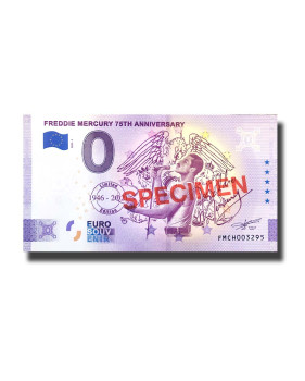 0 Euro Souvenir Banknote Freddie Mercury 75th Anniversary SPECIMEN Switzerland FMCH 2021-1
