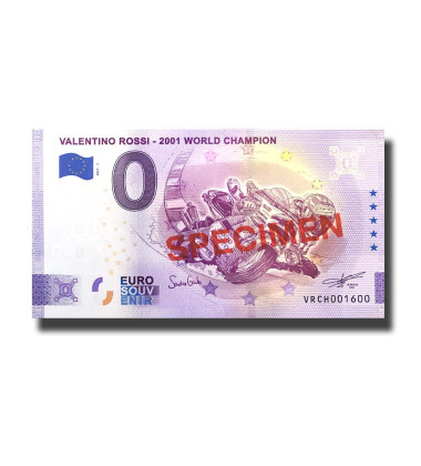 0 Euro Souvenir Banknote Valentino Rossi 2021 World Champion SPECIMEN Switzerland VRCH 2021-1