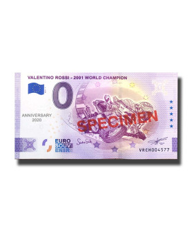 Anniversary 0 Euro Souvenir Banknote Valentino Rossi 2021 World Champion SPECIMEN Switzerland VRCH 2021-1