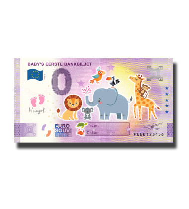 0 Euro Souvenir Banknote Baby's Eerste Pink Bankbiljet Colour Netherlands PEBB 2022-2