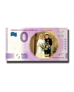 0 Euro Souvenir Banknote Koninkljijk Huwelijksbiljet Colour Netherlands PEAR 2022-1