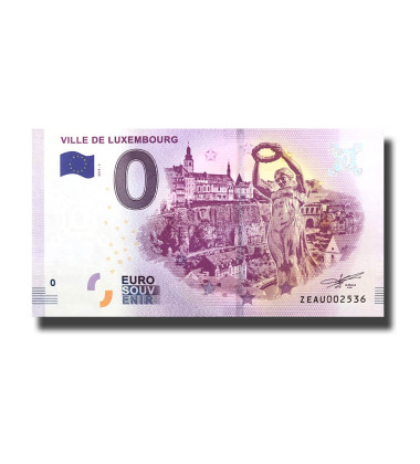 0 Euro Souvenir Banknote Ville De Luxembourg Belgium ZEAU 2019-1