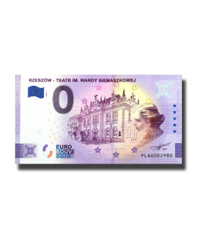 0 Euro Souvenir Banknote Rzeszow Teatr Im. Wandy Siemaszkowej Poland PLAU 2021-1