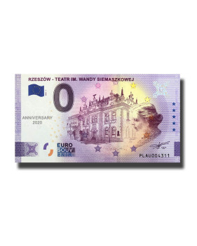 Anniversary 0 Euro Souvenir Banknote Rzeszow Teatr Im. Wandy Siemaszkowej Poland PLAU 2021-1
