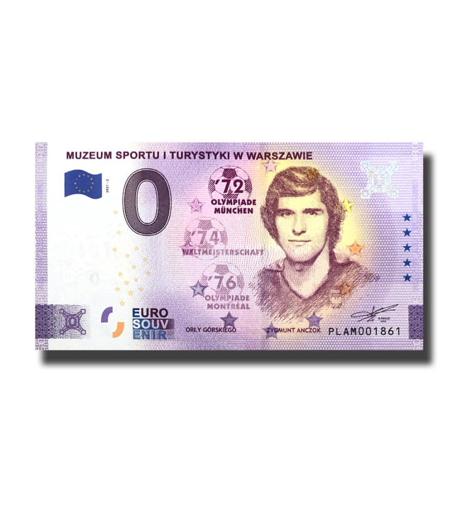 0 Euro Souvenir Banknote Muzeum Sportu I Turystyki W Warszawie Poland PLAM 2021-2