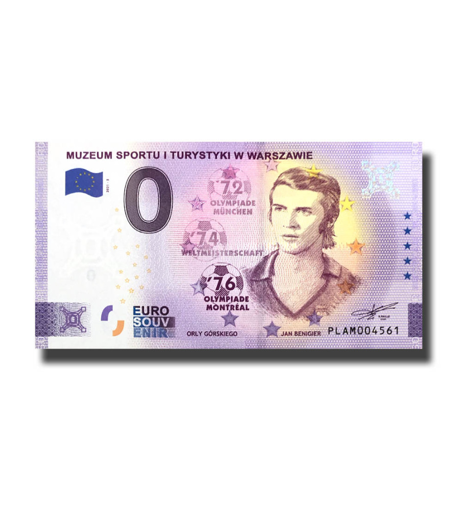 0 Euro Souvenir Banknote Muzeum Sportu I Turystyki W Warszawie Poland PLAM 2021-3