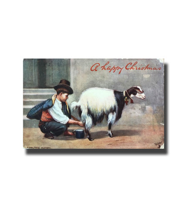 Malta Postcard Tucks Maltese Milkman Happy Christmas Used With Stamp