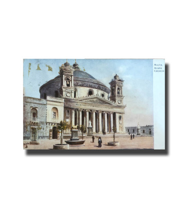Malta Postcard Tucks Musta Church Used With Stamp Divided Back V2