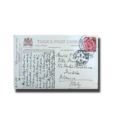 Malta Postcard Tucks Musta Church Used With Stamp Divided Back V2