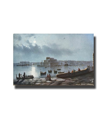 Malta Postcard Tucks Grand Harbour Used Divided Back