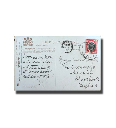 Malta Postcard Tucks Maltese Milkman Used With Stamp Divided Back