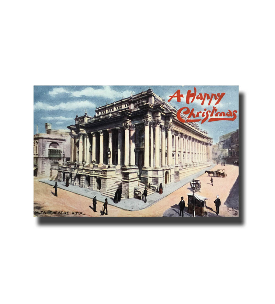 Malta Postcard Tucks Theatre Royal Happy Christmas New Unused Divided Back