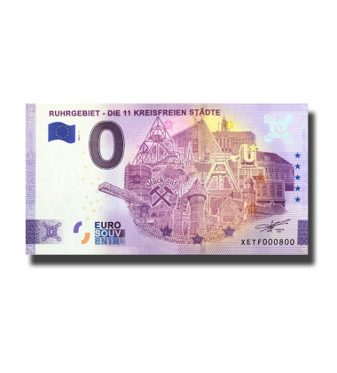 0 Euro Souvenir Banknote Ruhgebiet-Die 11 Kreisfrein Stadte Germany XETF 2021-1