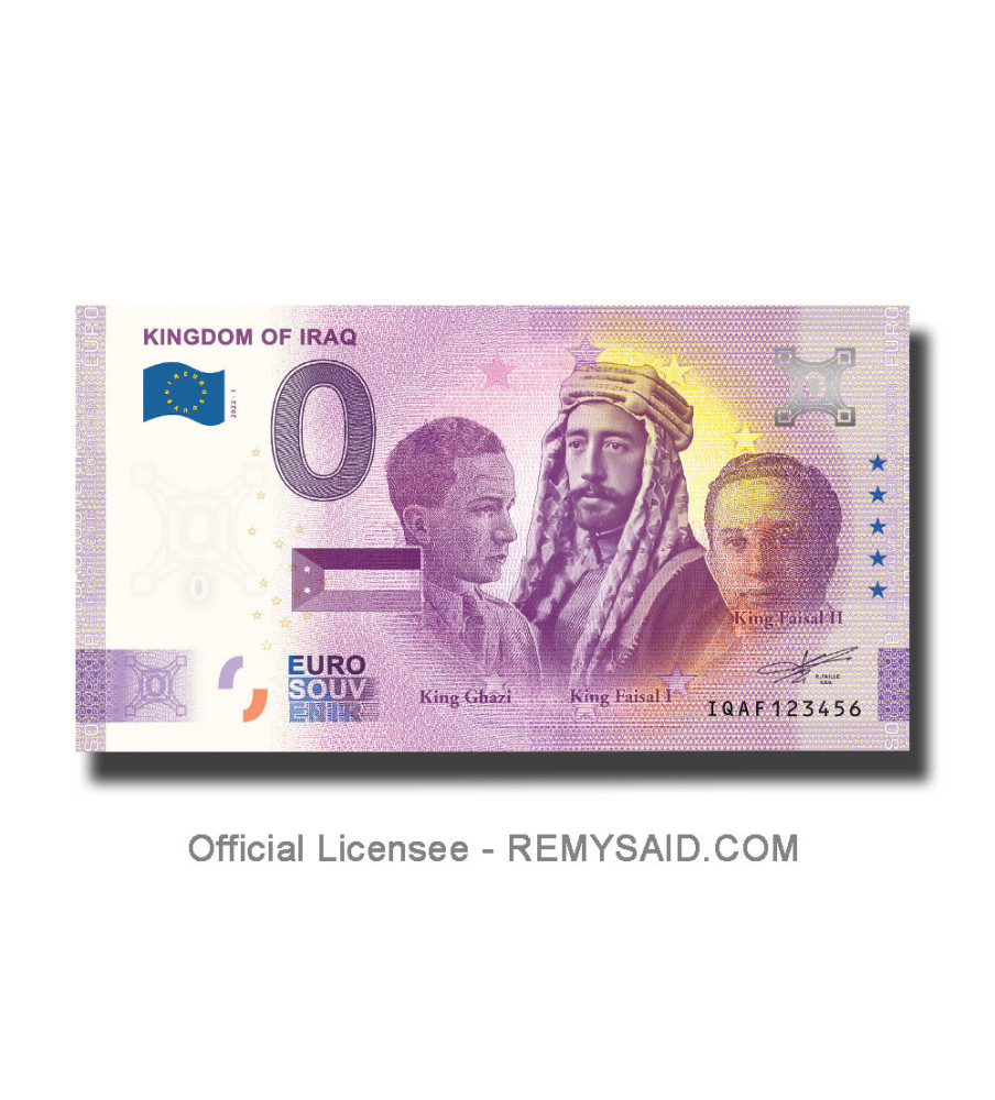 0 Euro Souvenir Banknote Kingdom of Iraq Iraq IQAF 2022-1