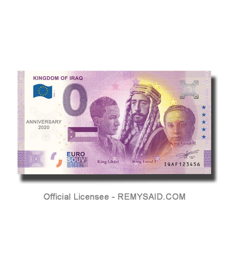 Anniversary 0 Euro Souvenir Banknote Kingdom of Iraq Iraq IQAF 2022-1