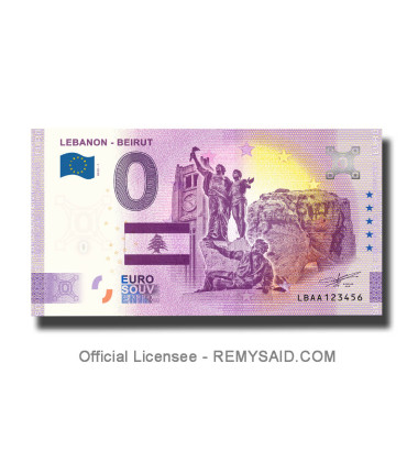 0 Euro Souvenir Banknote Lebanon Beirut Lebanon LBAA 2022-1