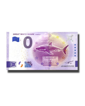 0 Euro Souvenir Banknote Great White Shark South Africa JEAA 2022-1