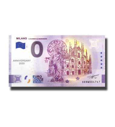 Anniversary 0 Euro Souvenir Banknote Milano Italy SEDW 2022-1