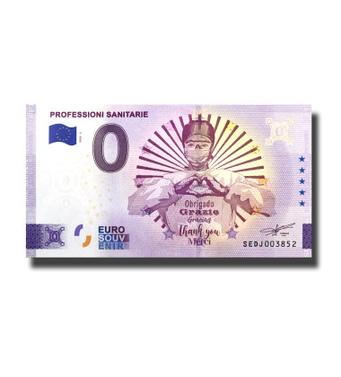 0 Euro Souvenir Banknote Professioni Sanitare Italy SEDJ 2022-2