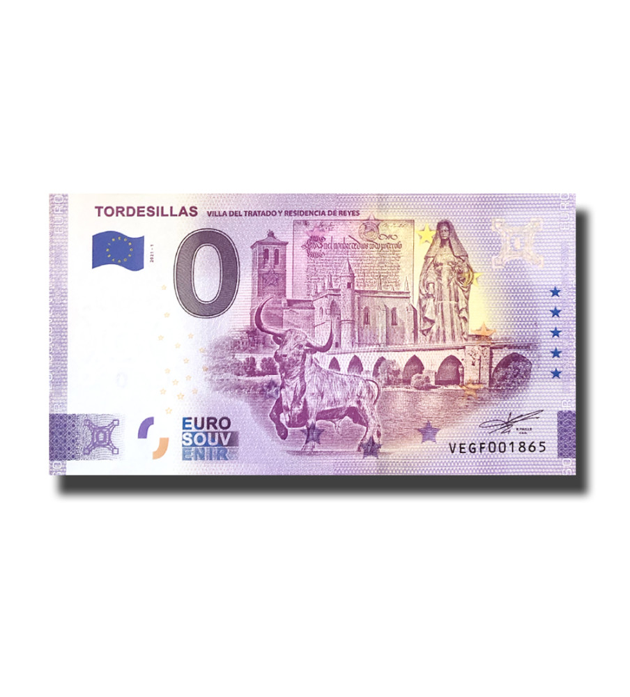 0 Euro Souvenir Banknote Tordesillas Spain VEGF 2021-1
