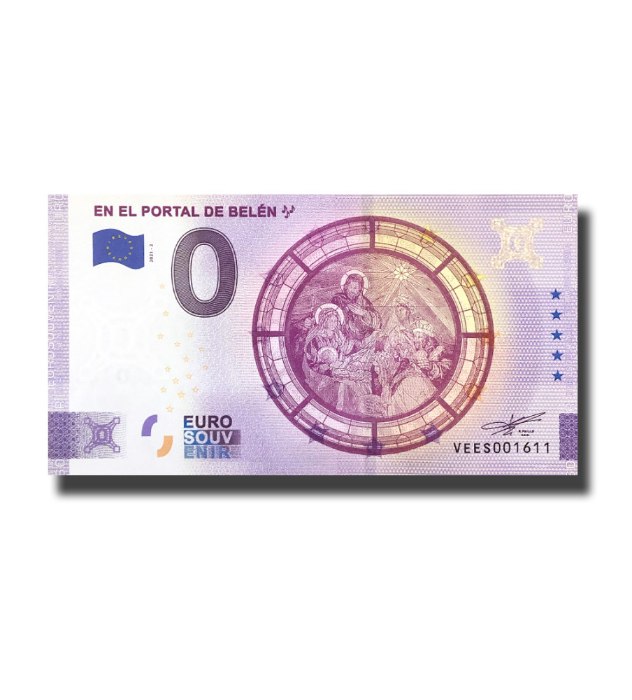 0 Euro Souvenir Banknote En El Portal De Belen Spain VEES 2021-2
