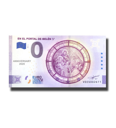 Anniversary 0 Euro Souvenir Banknote En El Portal De Belen Spain VEES 2021-2